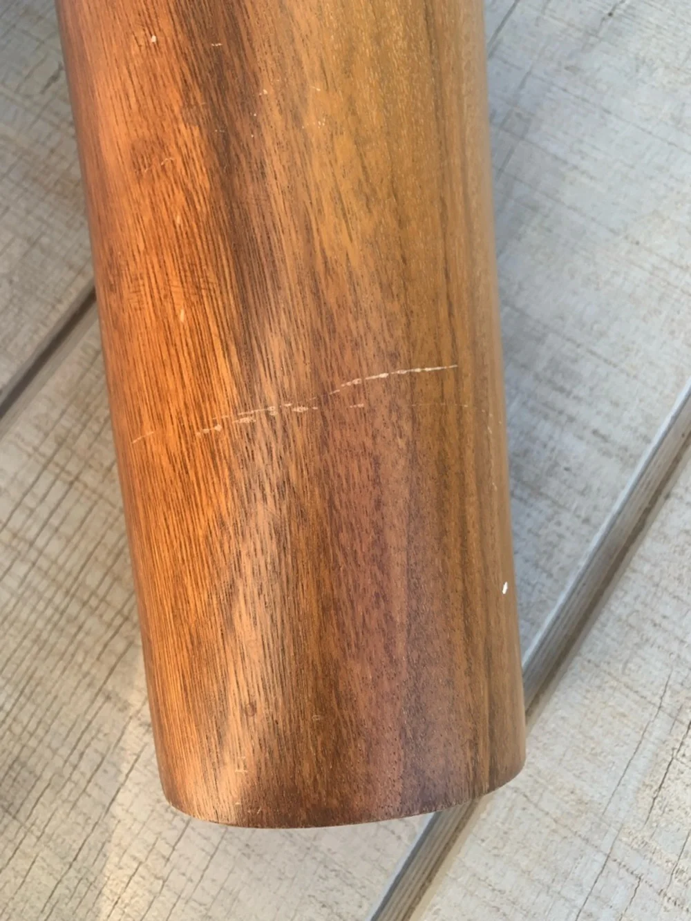Maganda Wood Vase by Crate & Barrel 12” Mid-Century Scandinavian Decor spiraled